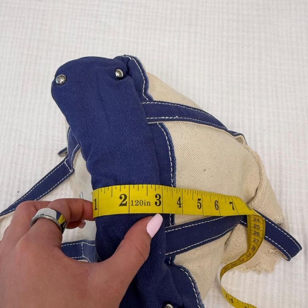 sunwin mini boatkin natural & navy canvas tote bag - Picture 7 of 8